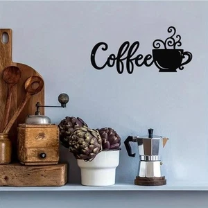 Tazza da caffè metallo arte da parete caffè scultura insegna decorazione parete per riposo cucina - Foto 1 di 17