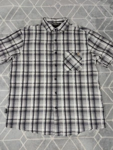 Guinness Short Sleeve Button Up Check Shirt Mens Size Large Single Pocket - Picture 1 of 8