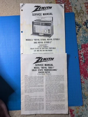 Vintage Original Zenith Transoeananic model 7000-1 Chassis 2WKR70 Factory Manual - Image 1 of 4