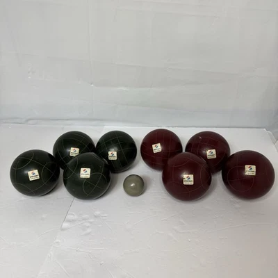 Vintage Sportcraft Bocce Ball Set Italy Lawn Game Green Red 8 Balls 1 Jack - Image 1 of 4