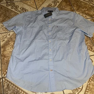 Tommy Hilfiger Hemd Herren 3XL Blau Freizeit Knopfleiste Kurzarm * - Bild 1 von 5
