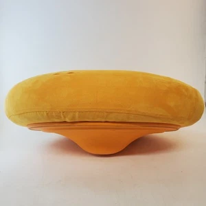 IKEA virrig balance cushion board foot stool microsuede Yellow round large kid - Picture 1 of 12