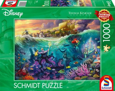 SCHMIDT SPIELE GMBH Disney, The Little Mermaid, Ursula | Puzzle Thomas Kinkade 1000 Teile - Disney