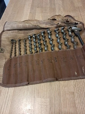 RIDGEWAY BRACE AUGER DRILL 13  BIT SET incl expansive bit - Image 1 of 4