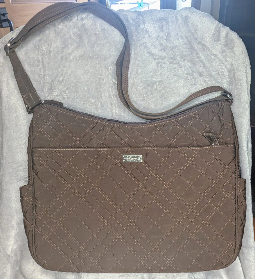 Bolsa de pañales de viaje de trabajo para bebé Vera Bradley acolchada marrón chocolate Foto 1 de 4