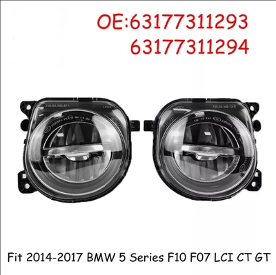 Front Bumper Fog Lights Pair Fit 2014-2017 BMW 5 Series F10 F07 LCI CT GT Lamps - Изображение 1 из 4