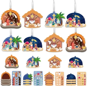 Ornamento Natività Natalizio Artigianato per Bambini - Confezione da 16 Crea la tua Natività... - Foto 1 di 12