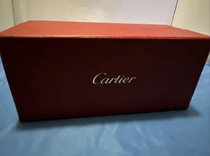 CARTIER SUNGLASSES GLASSES  EMPTY BOX  STORAGE BOX RED  7 X 3.25 X 3.25'' - Picture 1 of 13