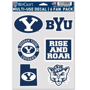 BYU Cougars Multi-Use 6 Fan Pack NCAA Decal Stickers *Free Shipping - Picture 1 of 1