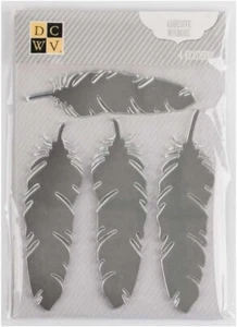 American Crafts DCWV Adhesive Mirrors - Feathers - Picture 1 of 1