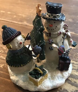 Two Snowmen Figure Decorating Christmas Tree 3” - Picture 1 of 8