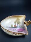 Hand Painted Nippon Asian House & Garden Scene Boat Shaped Bowl With Handle
