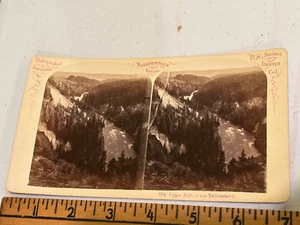 1860s stereoview photograph WH Jackson Denver CO Yellowstone Upper Falls - Picture 1 of 1