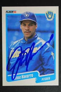 Jaime Navarro Milwaukee Brewers Signed 1990 Fleer #331 Signed Autographed Card - Picture 1 of 3