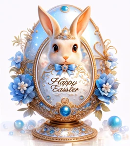 Diamond Art Kits for Adults, Rabbit Easter Egg 5D Diamond Painting Kits for Begi - Picture 1 of 7