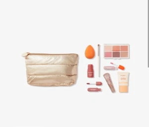 Ulta Beauty 9 Piece Makeup Set with Gold Pouch Eyeshadow Palette Blush Lipstick - Picture 1 of 5
