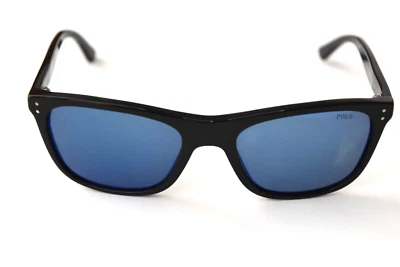 Óculos de sol Ralph Lauren polido preto espelhado PH4071 5001/55 55-19-140 - Imagem 1 de 4