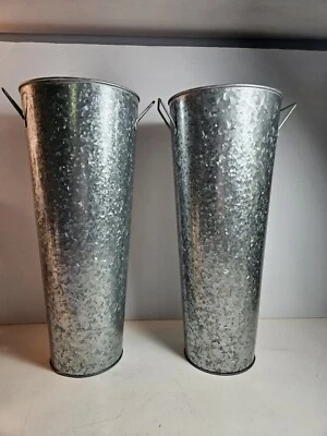 Two Galvanized Cut Flower Containers/Vases - Image 1 of 4