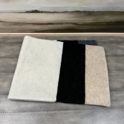 Williams Sonoma Home Italian Boiled Wool Stripe Lumbar Pillow Cover 14”x36” NWOT - Image 1 of 4