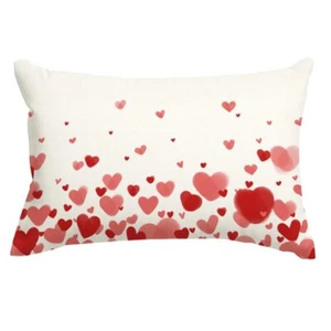 Valentines Day Decor Pillow Covers 12X20 Inch Red Heart Velvet Throw Pillows ... - Picture 1 of 7