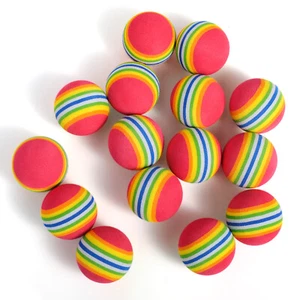 10/20pcs Colorful Pet Cat Kitten Soft Foam Rainbow Play Balls Activity Toys Fun - Picture 1 of 10