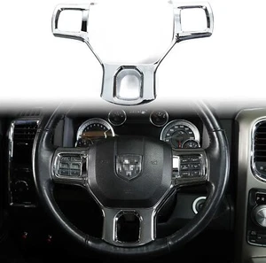 1x Marco decorativo de cubierta de volante de coche para Dodge Ram 1500 2010-2017 cromado - Imagen 1 de 7