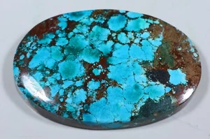 67 CT SUPERB EGYPTIAN TURQUOISE OVAL CABOCHON GEMSTONE FJ-451 - Picture 1 of 5