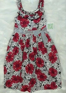 BONNIE JEAN B45254-A Sleeveless Fit & Flare RED White FLORAL Dress size 16 *NWT - Picture 1 of 8