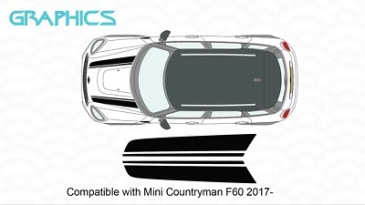 Adatto per Mini Countryman 2017 - Set decalcomanie grafiche strisce/strisce cofano. Cooper - Immagine 1 di 4
