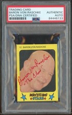 Baron Von Raschke Signed 1986 Monty Gum Wrestling Stars PSA/DNA Certified Card