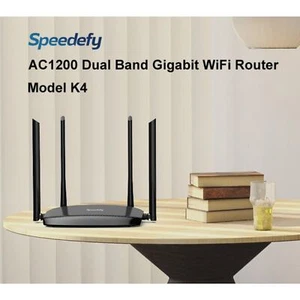 NEW! Speedefy K4 WiFi Router AC1200 1 Gigabit Dual-Band Wireless Router $40 NIB - Picture 1 of 10