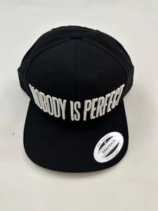 Nobody Is Perfect Except Me Graphic Black Snapback Hat One Size - Picture 1 of 6