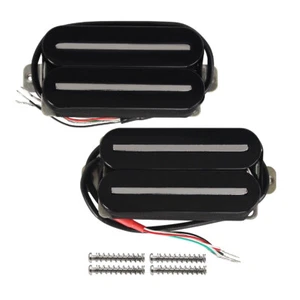 FLEOR Set Hals & Brücke Hot Dual Rails Humbucker Pickup E-Gitarre Pickup Schwarz - Picture 1 of 8