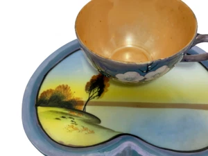 Vintage Set 2 Noritake Teetasse & Untertasse in Diamant & Spatenform Made in Japan - Bild 1 von 11