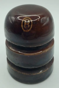 Piccolo isolatore vintage in ottone marrone Ohio porcellana - Foto 1 di 9