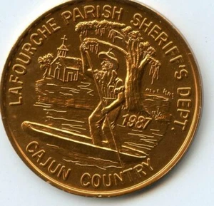 Mardi Gras Doubloon Krewe of Apollo 1987 Aluminum Gold - Picture 1 of 2