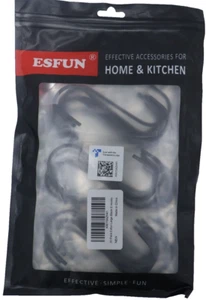 ESFUN 30 Pack Large Black S Hooks 3-3/4" Efective Accessories for Home&Kitchen - Picture 1 of 3