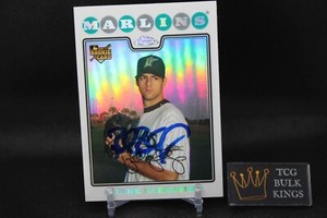 Burke Badenhop AUTO 2008 Topps Chrome Refractors Florida Marlins Baseball #218