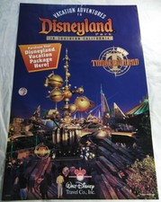 VTG Disney DISNEYLAND Tomorrowland Adventures Travel Industry Poster 24" X 36"