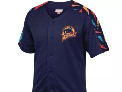 Camiseta de béisbol Mitchell & Ness Golden Warriors malla botón delantero 2X Foto 1 de 4