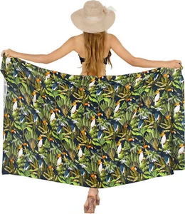 HAPPY BAY Women's Casual Beach Sarong Wrap Slit Cover Ups One Size Denim, - Picture 1 of 3