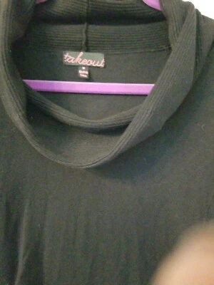 Top tejido con capucha y cuello negro para mujer talla M talla M para llevar Foto 1 de 4