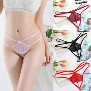 ☆USA☆ Sexy Women Lace Thong G-string Panties Lingerie Underwear Crotchles T-back - Picture 1 of 17