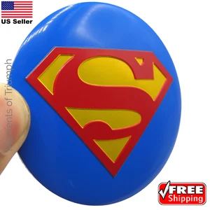(4 PACK) Superman Wheel Center Hub Cap Sticker Decal 56mm 2.20" diameter (Blue) - Picture 1 of 12