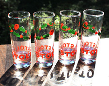 (4) Stoli Vodka Holiday Shot Glass Lot Russian Phenomenon Shooter 4" Christmas