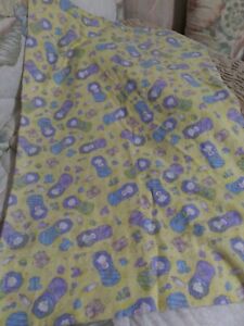 1 Vintage Soft Flannel Std. Pillowcase 18 x 29" in yellow print with baby theme