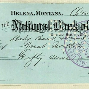 1904 Check Bank of Montana Helena Butte, MT Eugene Carroll to Great Northern RY - Picture 1 of 4