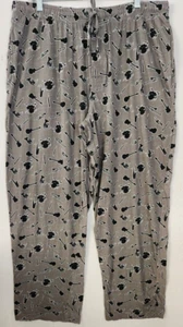 Pantalones de pijama de guitarra David Carey Originals con estampado integral para hombre XL gris y negro - Imagen 1 de 8