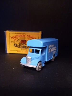 Matchbox Moko  #17A1  Bedford Removal Van Blue 1955 In  Original B2 Box VN/Mint - Image 1 of 4