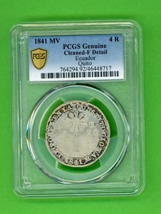 1841 ECUADOR 4 REALES 1841 MV QUITO KM # 24 PCGS FINE DETAIL. - Bild 1 von 6